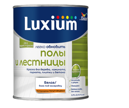 Краска для дерева полуглянцевая акриловая ВД ДЮЛАКС Полы и лестницы белая БАЗА ВW 0.75 л Фотография_1