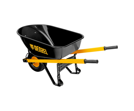 Тачка строительная, усиленная, объем 140 л, 230 кг, колесо 15х6.00-6 Denzel Фотография_1