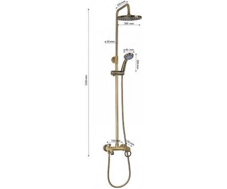 Душевая система (35к.с изл.+лейка 1поз.+душ.шланг+троп.душ) 3086 бронза BRIMIX Фотография_3