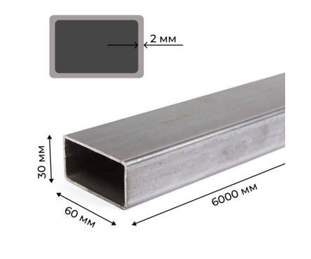 Труба профильная 60х30х2 мм (6 м) Фотография_1