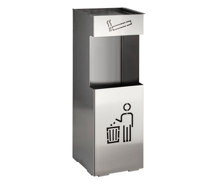 Урна для мусора с пепельницей нерж. 24 л Сатин САНАКС Фотография_0