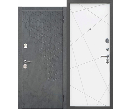Дверь входная Ferroni Феникс Линии Велюр, белый софт, левая, 860х2050 мм Фотография_0