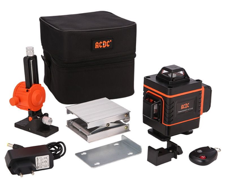 Лазерный нивелир 16 лучей, зеленый, Li-ion - 1 шт, переходник, пульт, ДУ, кейс NL-4816G ACDC Фотография_3