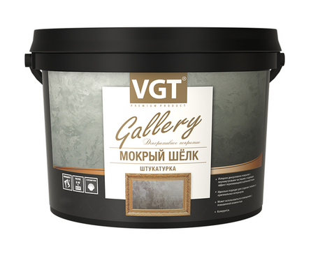 Покрытие декоративное шелковый эффект серебристо-белое VGT Gallery Мокрый шелк 1 кг Фотография_1