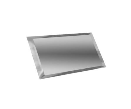 Прямоугольная зеркальная серебряная плитка с фацетом, 150х75 мм Фотография_0
