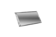 Прямоугольная зеркальная серебряная плитка с фацетом, 150х75 мм