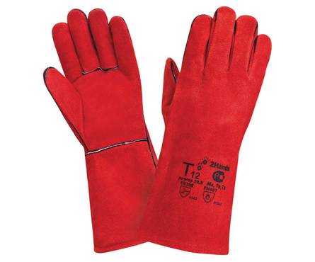 Перчатки Краги спилковые красные Т 12 ECO2, размер 10,5 Фотография_0