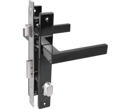 Замок врезной 8520.02.9005 для калитки с ручками черный СТАНДАРТ Фотография_0