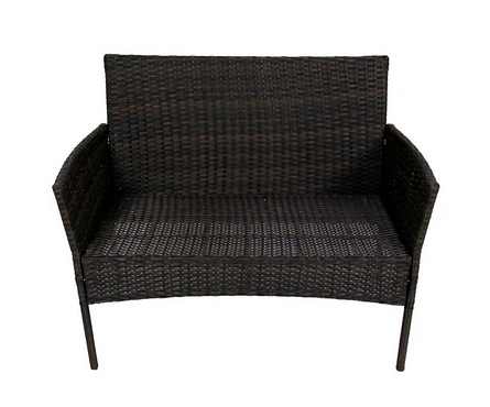 Мебель садовая из исусственного ротанга с подушками (диван, 2 кресла, стол) каркас т.-короч. ДОМИНИКАНА Фотография_1