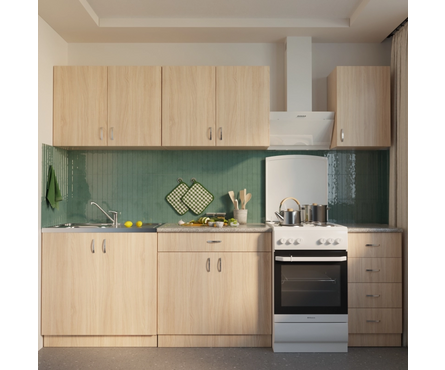 Стол-тумба кухонный распашные дверцы под мойку 80 см ЛДСП венге светлый (дуб млечный) Фотография_2