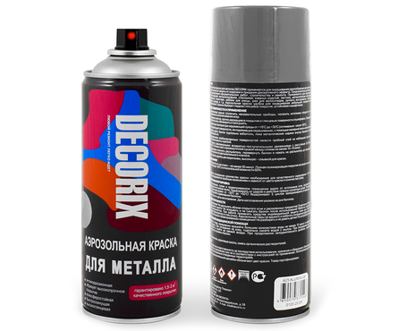 Краска для металла DECORIX серебристая, глянцевая, 520 мл Фотография_1