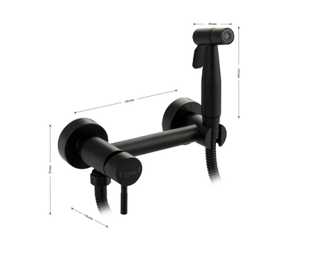 Смеситель с гигиенической лейкой черный 2448 GFmark Фотография_1