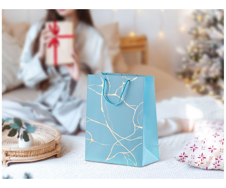 Пакет подарочный 32х26х12 см Голубой Фотография_2