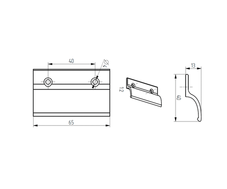 Ручка балконная металлическая белая Фотография_2