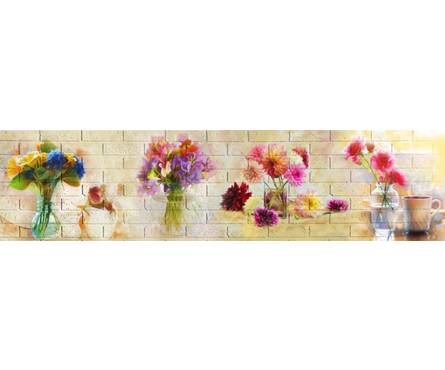 Фартук для кухни ХДФ 2440*610*6мм 1,49м2/шт Цветы в вазах Фотография_0