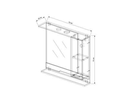 Шкаф-зеркало EvaGold Каскад 75 Фотография_3
