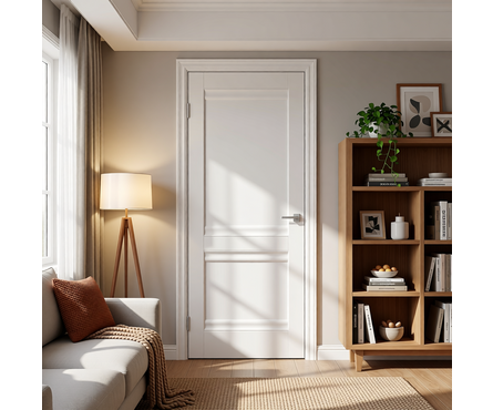 Дверное полотно Сатин Белый L11 глухая 800х2000 мм Фотография_2