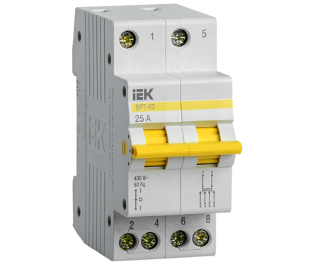 Выключатель-разъединитель трехпозиционный 2 п ВРТ-63 25А KARAT MPR10-2-025 IEK Фотография_0
