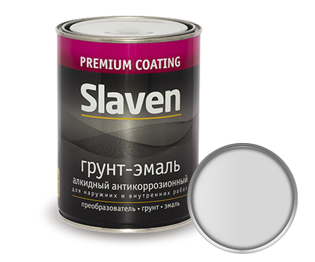 Грунт-эмаль по ржавчине SLAVEN 3 в 1, светло-серый (1.1 кг) Фотография_0