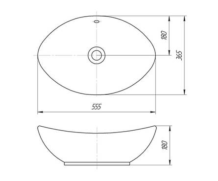 Умывальник на столешницу овал Гамма 56 KIROVIT Фотография_3