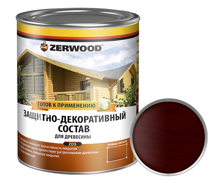 Защитно-декоративный состав ZERWOOD ZDS для древесины, палисандр, 3 л Фотография_0