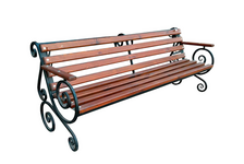Скамейка кованая со спинкой и поручнями 1500х740х900 мм Беседа