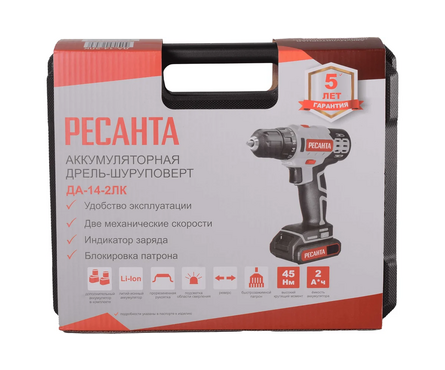 Дрель-шуруповерт аккумуляторная Ресанта ДА-14-2ЛК Фотография_10