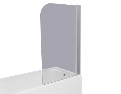 Штора на ванну 75х140 мм хром прозрачное стекло Соло Тритон Фотография_1