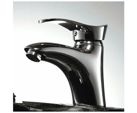 Смеситель для умывальника однорычажный HAIBA литой гусак хром HB1001 Фотография_1