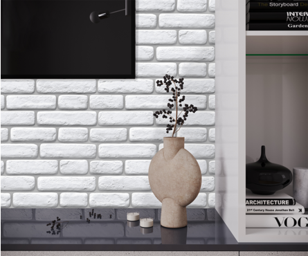 Панель самоклеящаяся ПВХ Кирпич Граф 0.3 мм, 480х491 мм (0.2357 м²) Фотография_2