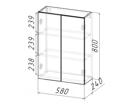 Шкаф 60 навесной белый глянец Фотография_4