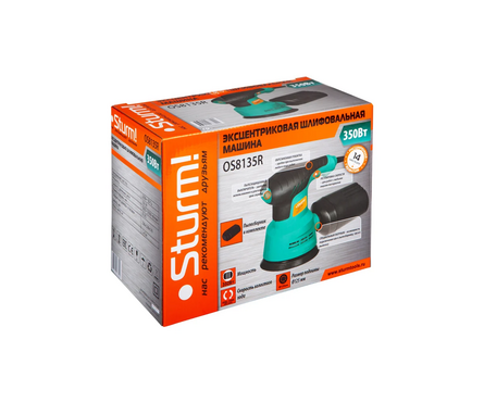 Шлифмашина эксцентриковая STURM, 125 мм, 350Вт, 5000-12000об/мин, с регулировкой оборотов, пылесборник Фотография_7