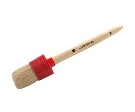 Кисть круглая 40мм натуральная светлая щетина, деревянная ручка, STAYER MASTER Фотография_0