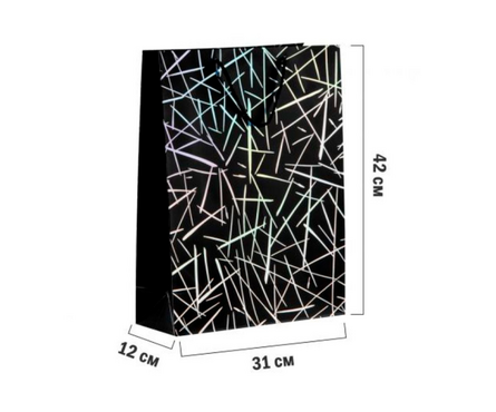 Пакет подарочный 42х31х12 см Черный Фотография_1