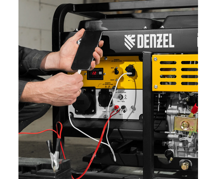 Генератор дизельный 5.5 кВт, 230 В, 11 л, ручной стартер DES-55 DENZEL Фотография_19