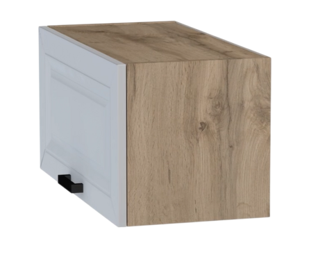 Шкаф навесной кухонный горизонтальный над вытяжкой 60см фасад МДФ Белый/дуб вотан Фотография_2