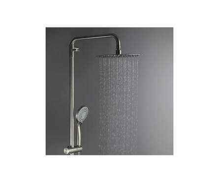 Душевая система смеситель 35к с изливом+лейка+ душ. шланг+ тропическй душ квадрат Сатин G2499-20 GAPPO Фотография_1