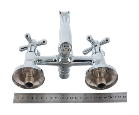 Смеситель для ванны двухвентельный HAIBA длинный гусак хром 1/2 кер HB2225 Фотография_2