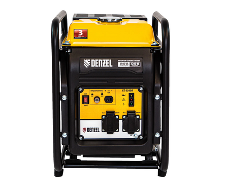 Генератор бензиновый инверторный GT- 3500iF 3.5 кВт 230 В бак 5 л, откр. корпус, ручной стартер DENZEL Фотография_3