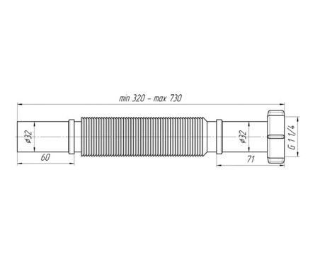 Гофра АНИ пласт K203 1 1/4, 32 мм, 320-730 мм Фотография_1