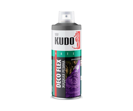 Аэрозольная жидкая резина серебро KUDO Deco flex, 520 мл  Фотография_0