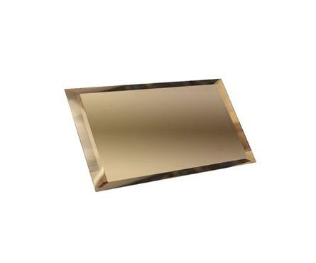 Прямоугольная зеркальная бронзовая плитка с фацетом, 240х120 мм Фотография_0