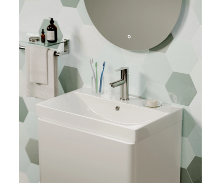 Смеситель для умывальника однорычажный MIXLINE литой гусак хром Stainless MLSS32-04 Фотография_3