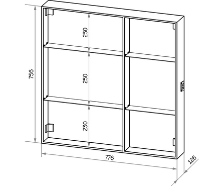 Зеркало 800х800 мм Женева левое сенсорный выключатель светодиодная подсветка MIXLINE Фотография_6