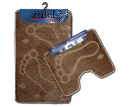 Набор ковриков Zalel для ванной, коричневый, 60х100 мм (2 шт/наборе) Фотография_0