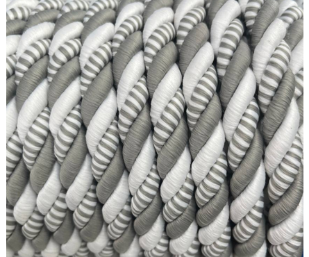 Шнур декоративный 12 мм белый/серый/узор Фотография_1