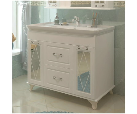 Тумба для ванной EvaGold «Виктория-105» с умывальником «Дуглас-105» Фотография_1