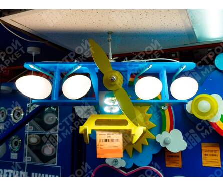 Люстра детская LIGHT REPUBLIC Самолет 3880-6P 160W DBL Фотография_4