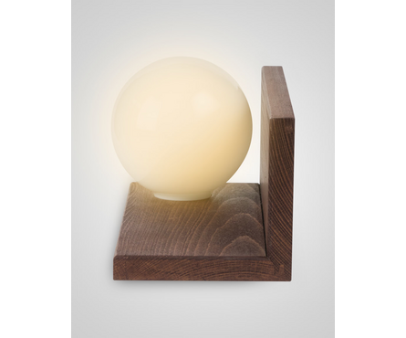Светильник настенный Е27 Шар слева стекло-дерево палисандр 6426-1W NL Фотография_4