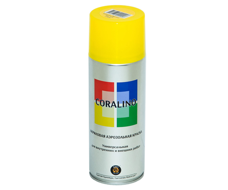 Краска аэрозольная CORALINO, цинково-желтый (RAL1018) 520 мл Фотография_0